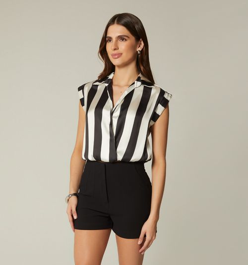 Short Sleeve Blouse with Dust Coat