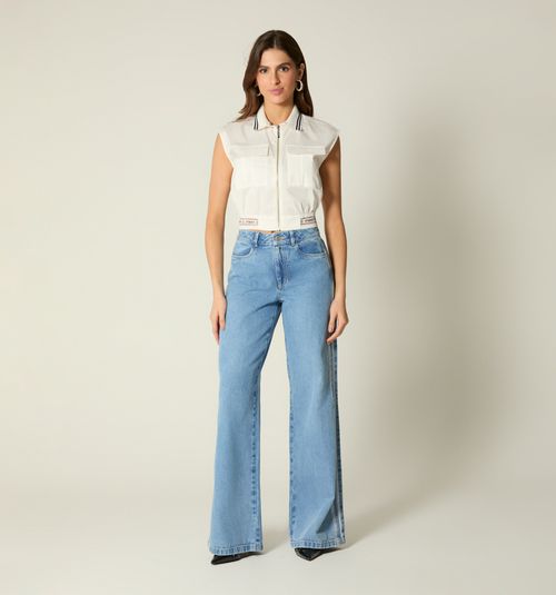 SLEEVELESS BLOUSE WITH ELASTIC WAIST