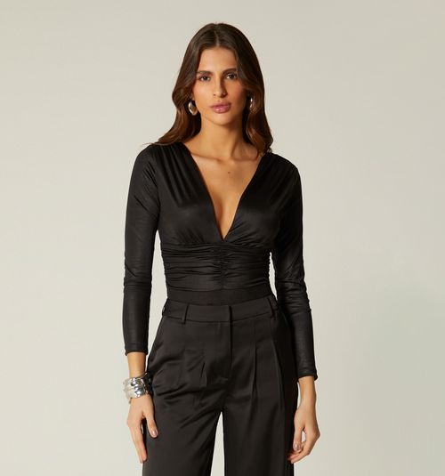 LONG SLEEVE BODY WITH GATHERED WAISTBAND