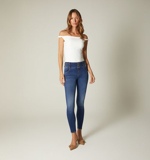 HIGH-WAIST ULTRASLIM JEANS WITH HARDWARE