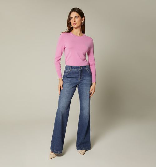 BELL-BOTTOM JEAN MID-RISE BELT CUTS