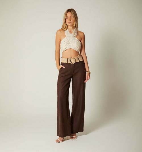 HALTER NECK TIE CROP TOP