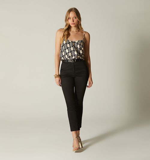 HIGH-WAISTED CHINO PANTS WITH BELT