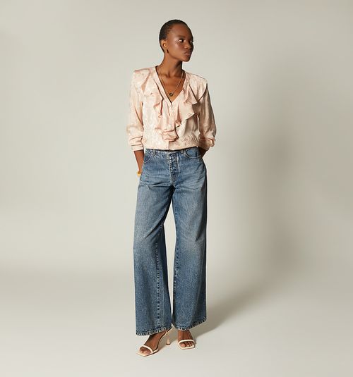 SHIRT BLOUSE WITH CONTRAST PIPING