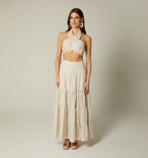 LONG SKIRT WITH CORSET AND PLEATS