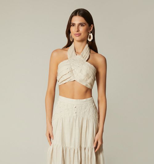 LONG SKIRT WITH CORSET AND PLEATS