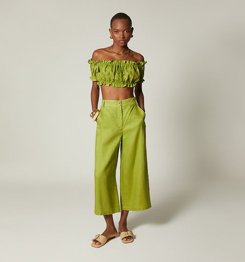 Short Sleeve Lace Front Crop Top