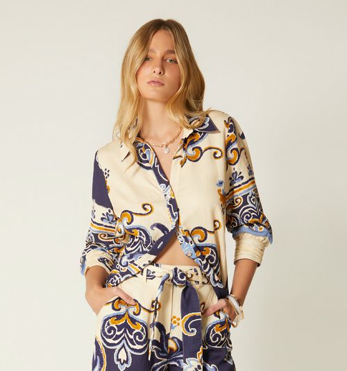THREE-QUARTER SLEEVE SHIRT BLOUSE