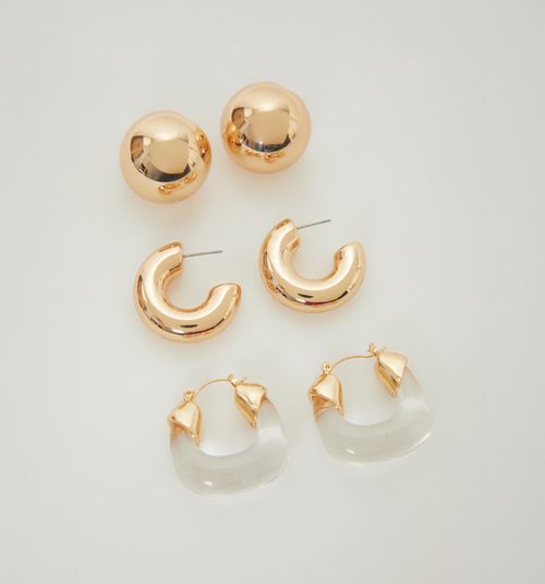CHUNKY TRANSPARENCY EARRING SET X 3