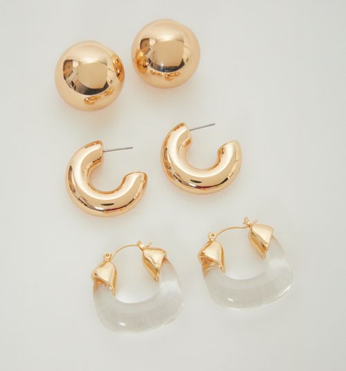 CHUNKY TRANSPARENCY EARRING SET X 3