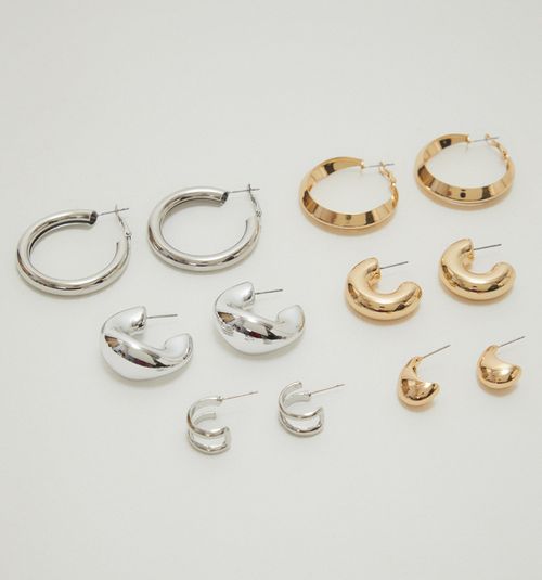 CHUNKY BICOLOR EARRING SET X6