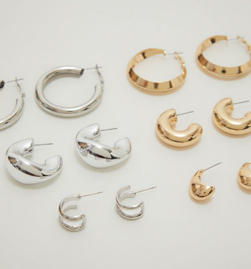 CHUNKY BICOLOR EARRING SET X6
