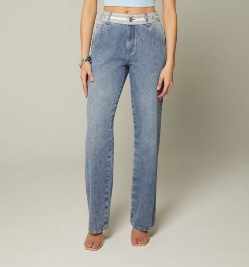 STRAIGHT LEG MID-RISE JEAN WITH TAPE