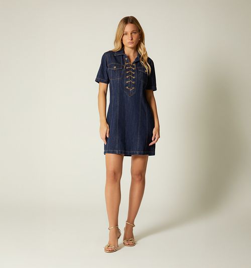 SHORT DRESS WITH SHORT SLEEVES AND EYELETS
