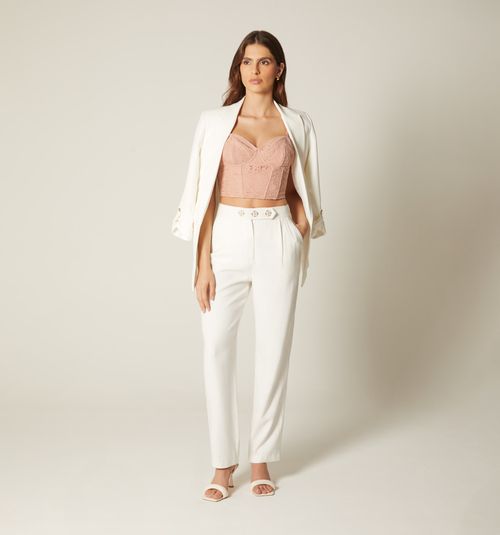 PANTS WITH FRONT CREASE AND WAISTBAND WITH 3 BUTTONS
