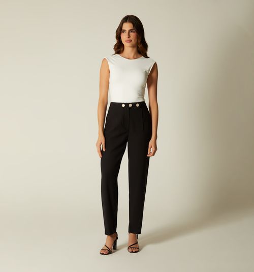 PANTS WITH FRONT CREASE AND WAISTBAND WITH 3 BUTTONS