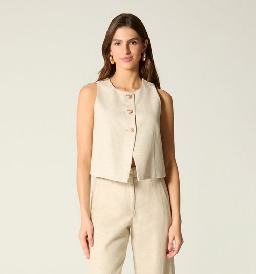 SLEEVELESS BLOUSE WITH BUTTONS