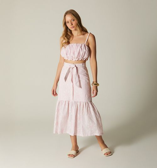 MIDI LENGTH SKIRT WITH POCKETS
