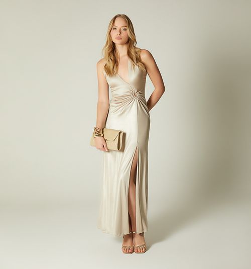 LONG DRESS WITH CROSS NECKLINE