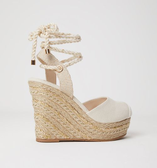 JUTE PLATFORM SANDAL WITH LUREX AND CAP