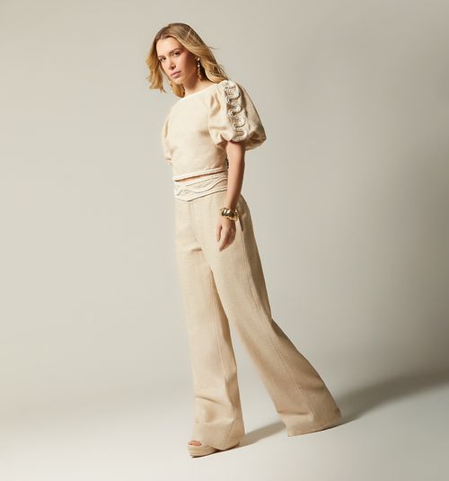 SHORT SLEEVE BLOUSE WITH TIE BACK