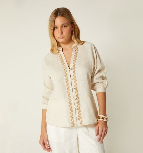 THREE-QUARTER SLEEVE BLOUSE