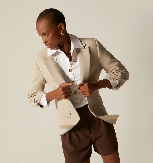 Three-quarter sleeve blazer with epaulet