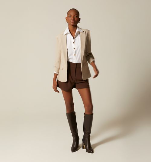 Three-quarter sleeve blazer with epaulet