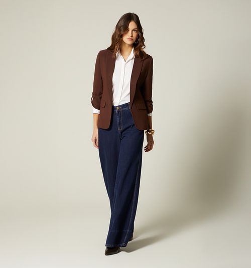 Three-quarter sleeve blazer with epaulet
