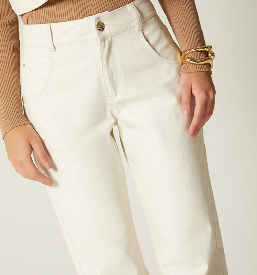 STRAIGHT LEG MID-RISE CROCO JEAN