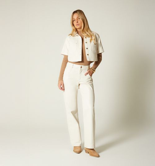 STRAIGHT LEG MID-RISE CROCO JEAN