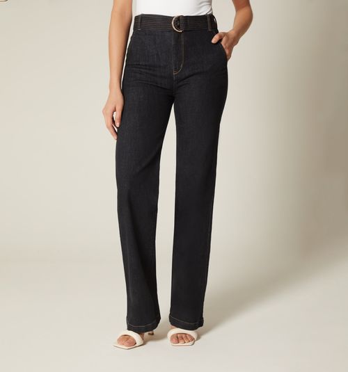 HIGH-WAIST STRAIGHT-LEG JEAN WITH BELT