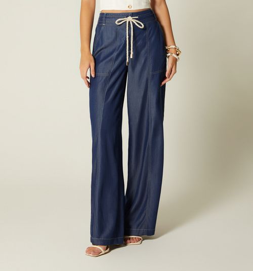 HIGH WAIST PALAZZO JEANS WITH POCKETS