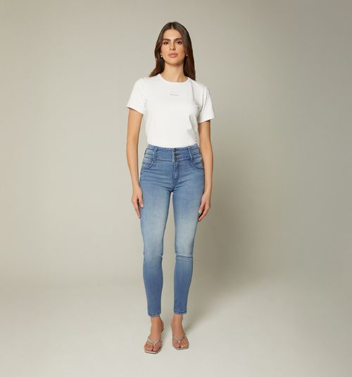 ULTRASLIM JEAN WITH WIDE WAISTBAND AND CUTS