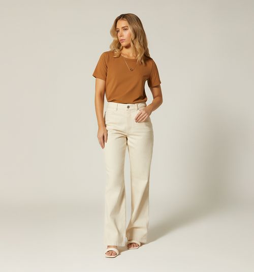 HIGH WAIST STRAIGHT LEG FIVE-POCKET JEANS