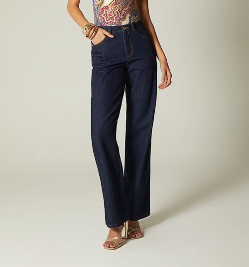 STRAIGHT LEG HIGH WAIST FIVE-POCKET JEANS