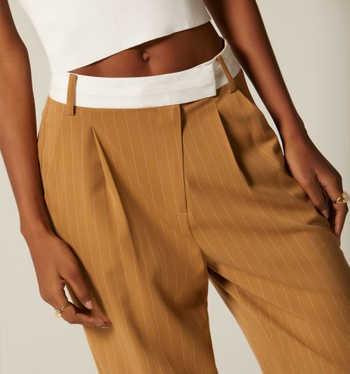 Pants with Contrast Waistband