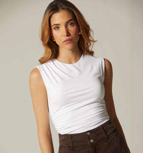Shoulder and Side Ruched Bodysuit