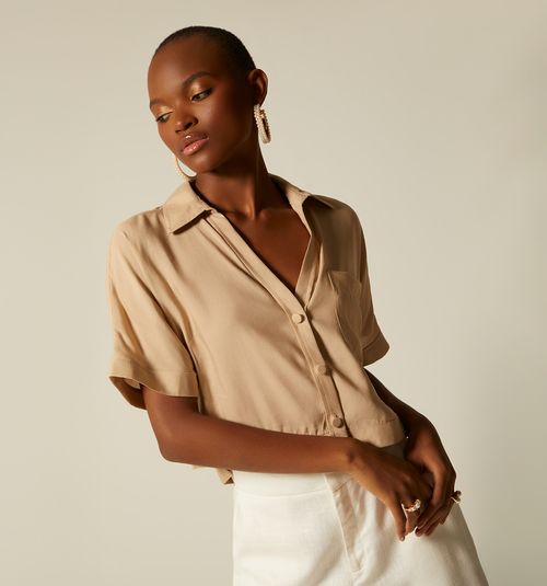 SHORT SLEEVE BOXY BLOUSE