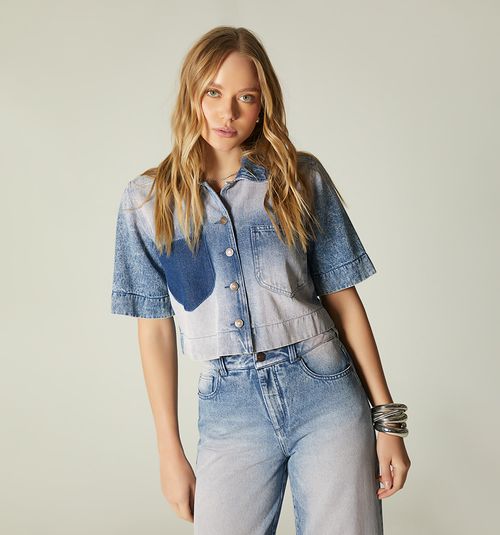 Boxxi Blouse with Pocket and Patchwork