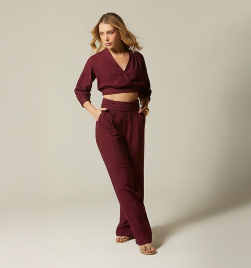 3/4 SLEEVE TIE BLOUSE