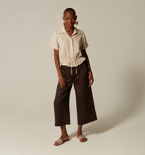 SHORT SLEEVE BLOUSE WITH ELASTIC