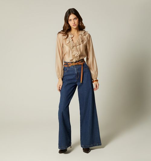 SUPER HIGH WAIST PALAZZO JEANS WITH BELT
