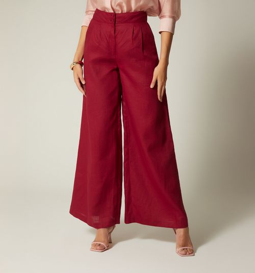 HIGH WAIST PLEATED PALAZZO PANTS