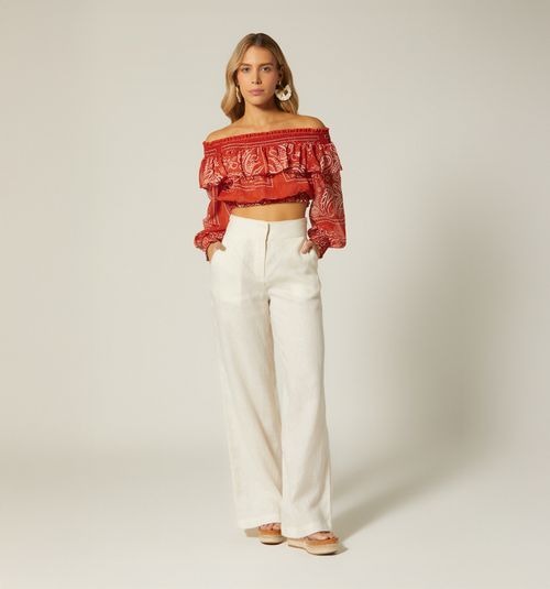 PANTS WITH WAISTBAND AND BUTTON