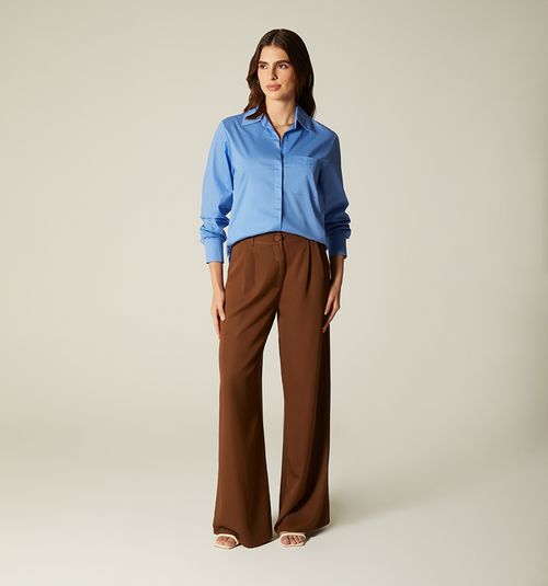 High-waisted Palazzo Pants with Pleats