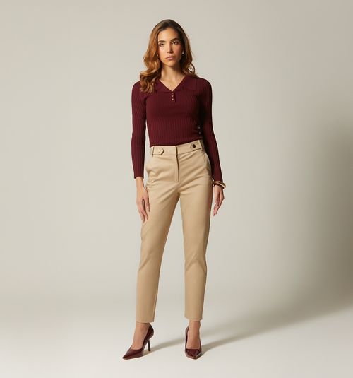 HIGH WAIST PANTS WITH WAISTBAND DETAIL