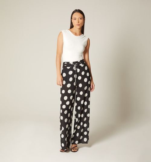 PALAZZO PANTS WITH RUCHING ON BACK WAISTBAND