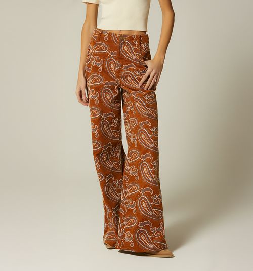 High-Waisted Palazzo Pants in Jacquard