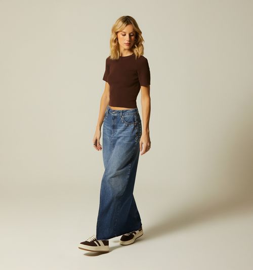 ANKLE-LENGTH SKIRT FIVE POCKETS STUDS